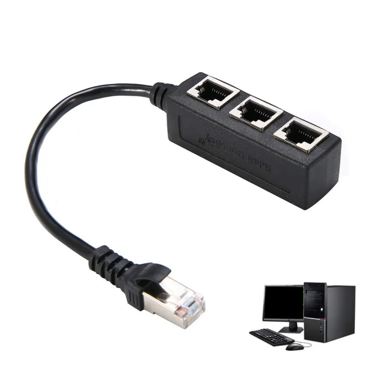 RJ45 LAN to 3 RJ45 LAN Splitter Network Adapter Cable Lazada PH