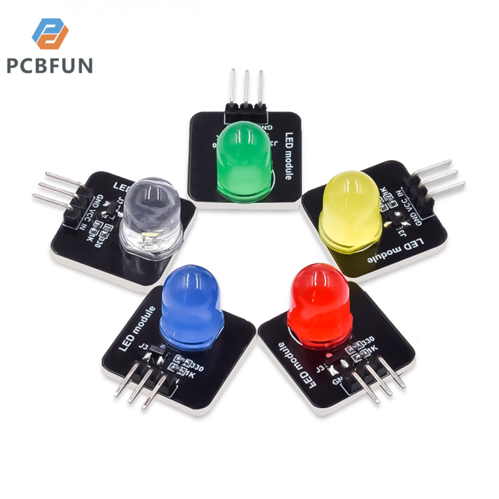 pcbfun-ชุดสัญญาณไฟ-led-เซ็นเซอร์-led-dc-3-3v-5v-10มม-โมดูลเปล่งแสงเหมาะสำหรับอุปกรณ์รีโมตควบคุมขนาดเล็กควบคุม-arduino-ไฟแสดงสถานะ-หลอดเปล่งแสงแสง