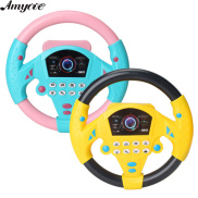 Amyove Steering Wheel Toys Children Simulation Copilots Steering Wheel