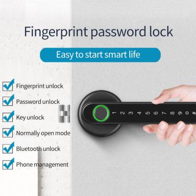 TT LOCK APP Smart Door Lock Fingerprint Door Lock Biometric Keypad Password Lever Handle Lock Interior Office Room Bedroom 4*AAA