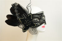 ? Black Beautiful Feather Butterfly Half Face Masquerade Party Halloween Ball Goddess Adult Banquet Stage Masquerade