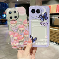 ใหม่เคส Realme11 4G Realme11 NFC Phone Case เคส Realme 11 5G เคสลายผีเสื้อทิวลิปหรูหรากันกระแทกซิลิโคนนิ่มโปร่งใสด้านหลังฝาปิดมีที่ใส่บัตร2023