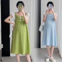 【DT】hot！ 2023 Maternity Ruffled Collar Sleeve Woman Gown Color Pregnancy