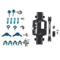 Metal Full Set Upgrade Parts Blue with RC Car Spare Parts Upgraded Carbon Fiber Chassis Car Bottom Low Body Shell