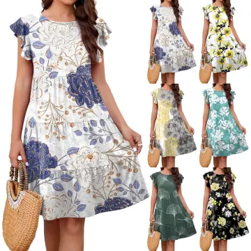 Tropical Dresses for Women Bohemian Hawaiian Dress Mini Sexy Beach