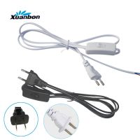1.8M EU US Plug Switch line Cable On Off Power Cord For LED Lamp with Button switch Light Switching White Black Wire Extension