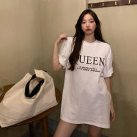 เสื้อยืด Queen สไตล์เกาหลีน่ารัก โอเวอร์ไซส์เสื้อยืดผ้านิ่ม แขนสั้น เนื้อผ้าดีโปร่งสบาย