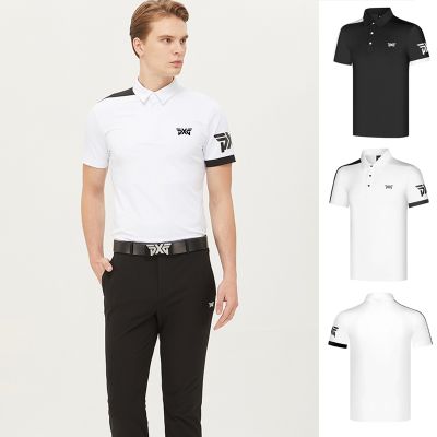 New golf clothing mens short-sleeved T-shirt summer sports POLO shirt breathable outdoor jersey top PEARLY GATES  PXG1 Master Bunny Titleist Mizuno SOUTHCAPE Odyssey♂✳