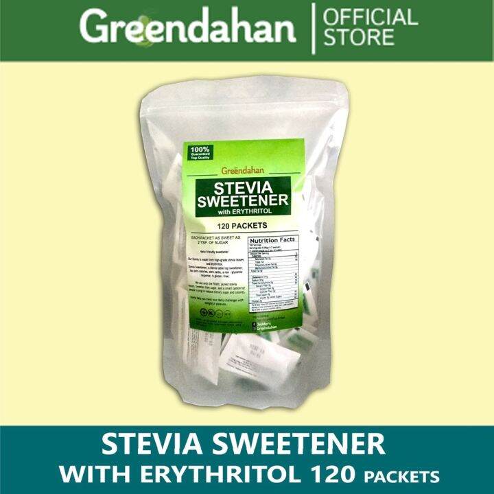 【COD】 GREENDAHAN/ Organic Stevia Packets with Erythritol 50 120 packets Keto Friendly NO