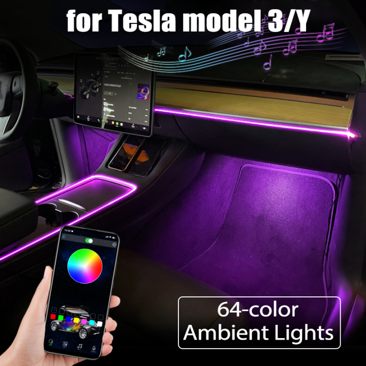 2021 tesla model on sale 3 ambient lighting