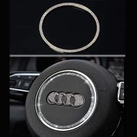 สติ๊กเกอร์สำหรับ Audi เพชรประดับแหวนสัญลักษณ์พวงมาลัยรถยนต์ A3 A4 A5 A6 A7 A8 Q3 Q5 Q7 B9 C7 A6L S5 S3 S7 TT