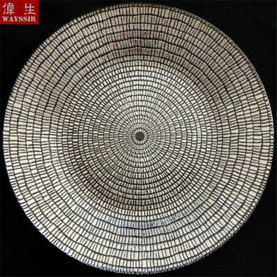 Treasure Bowl Design Glass Charger Plate Show Tray Decorative Salad Fruit Steak Wedding Dinner Main Plate Round Dish Tableware