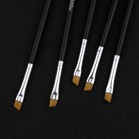 5Pcs Professional Black Eyebrow Inclined Flat Angled Brush Makeup Tool Wooden Pole Eyeliner Eyeshadow Eye Brow Women Cosmetic Makeup Brushes Sets