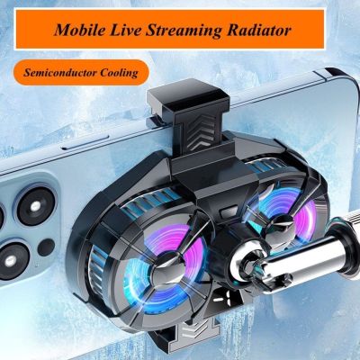 ✥◄✢ Mobile Phone Semiconductor Radiator Dual Cooling Fan 3 Speed Adjustable Game Cooler With Digital Display For IPhone Android X5N4