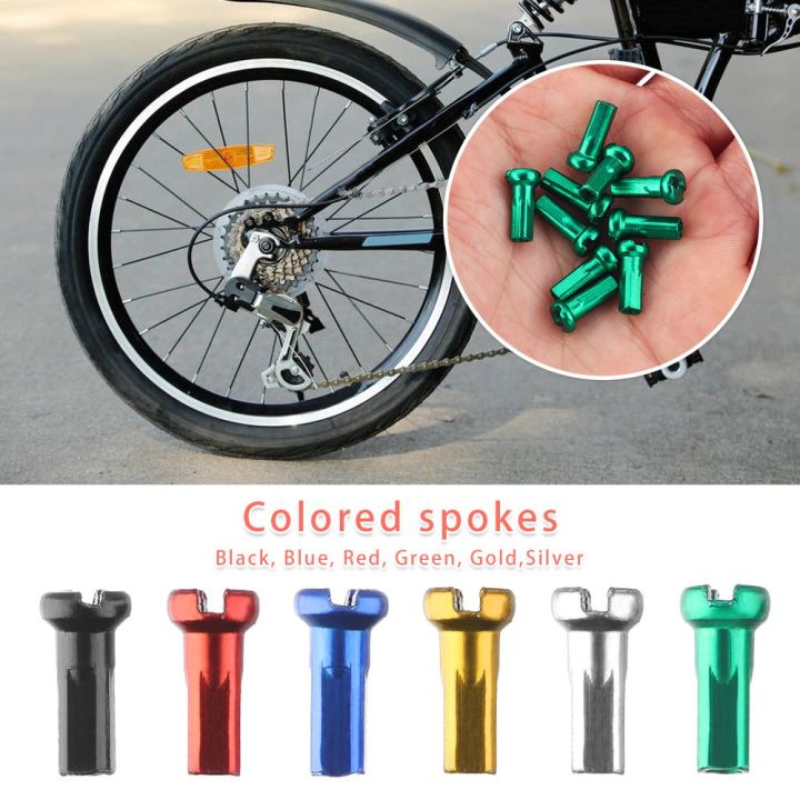 zhuwnana-10-20-50pcs-กลางแจ้ง-โลหะผสมอโนไดซ์-จักรยาน-14mm-หลากสี-จุกนมจักรยาน-จุกนมซี่ล้อ-อุปกรณ์เสริมล้อจักรยาน