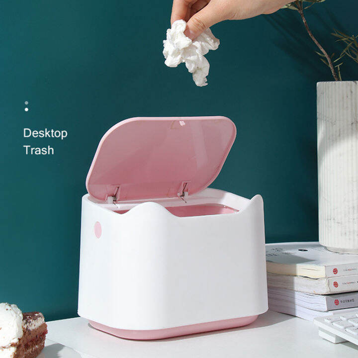 {LILET exclusive} Desktop Trash Can Mini Office Desktop Waste Bin ...