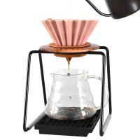 Hand Drip Pour-over Coffee Brewer Holder Metal Cone Filter Holder Rack Silicone Mat Set Barista Coffee Filter Shelf Accessories