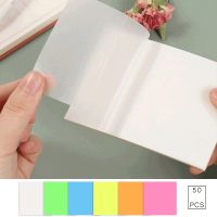 ◈✾ 50 Sheets Waterproof PET Transparent Sticky Note Memo Notepad Daily To Do List Paperlaria School Stationery Office Accessories