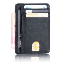 【CC】℗✑  Blocking Leather Wallet Credit ID Card Holder Purse Money for Men 2023 Fashion 11.5x8x0.5cm