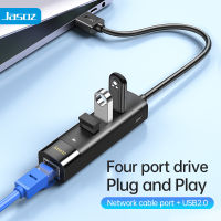 Jasoz 4 In 1 USB 2.0 Hub RJ45 100Mbps การ์ดเครือข่ายเคเบิ้ลอะแดปเตอร์สำหรับ แล็ปท็อปพีซีประเภท-C S Plitter อุปกรณ์เสริม