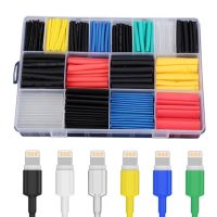 127/164 Pcs/Box Heat Shrink Tube Insulation Waterproof Assorted Polyolefin Electrical Wire Wrap Cable Sleeving Shrinkage 2:1 Electrical Circuitry Part