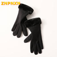 ZNPNXN แฟชั่นผู้หญิงถุงมือฤดูใบไม้ร่วงฤดูหนาวน่ารัก Furry Warm Mitts ถุงมือเต็มนิ้ว Screen