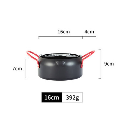 Japanese Style Tempura Frying Pot Portable Deep Pan With Basket Kitchen Cookware 
