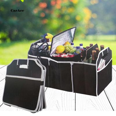 CARAAutomotive Collapsible Folding Flat Trunk Organizer for Picnic Travel Car SUV