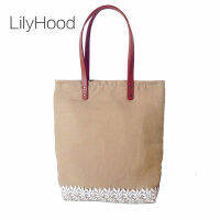 LilyHood Women Shabby Chic Lace Handbags Handmade Jute Vintage Retro Wedding Crochet Lace Feminine Top-Handle Big Totes Bags