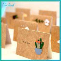 COOLEAF 12PCS ทนทานต่อการใช้งาน การ์ดอวยพรทำมือ ที่มีคุณภาพสูง ประณีตประณีตประณีต สาวสไตล์ Instagram น่ารักขอบคุณการ์ด รูปลอกสเตอริโอ กระดาษคราฟท์ การ์ดของขวัญวันเกิด DIY