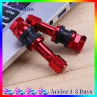 [มาถึงภายใน 3 วัน]4pcs Car Stainless Steel Clamp-in Tubeless Tyre Tire Wheel Valves (Red)[คืนสินค้าได้ภายใน 7 วัน]