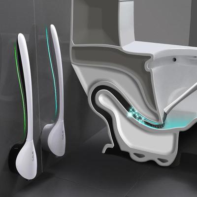 Silicone Toilet Brush and Holder for Bathroom Storage and Organization Compact Wall Hang Punch-free Cleaning Kit WC Accessories