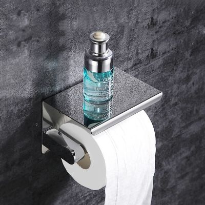 ใหม่สแตนเลสที่ใส่กระดาษชำระห้องน้ำติดผนัง WC กระดาษที่วางศัพท์ชั้นวางผ้าขนหนูม้วนชั้นวางอุปกรณ์เสริม