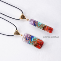 7 CHAKRA PENDANT สร้อยคอ ประดับ จี้หิน 7 จักระ (เลือกขนาดได้) หินแท้ by siamonlineshop