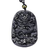 QIANXU Drop Shipping Black Obsidian Dragon Necklace Pendant Jade Pendant Jewelry Fine Jewelry