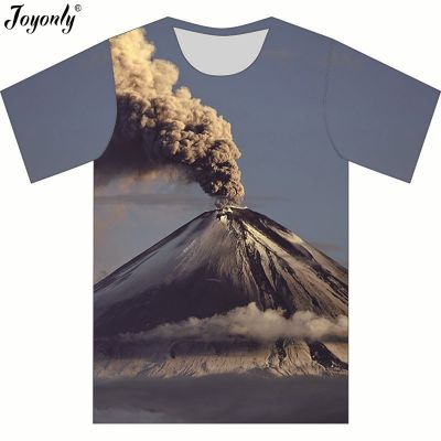 Joyonly 2023 Summer Children T Shirt With Printed Volcano Eruption Pattern O-Neck Brand Casual 3D T-Shirt Boys Girls Cool Tees