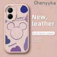 เคส Chenyyyka สำหรับ Realme เคส C33มีสไตล์ดีไซน์ใหม่มิกกี้น่ารักเคสใส่โทรศัพท์หนังซิลิโคนนิ่มป้องกันการตกพร้อมเคสป้องกันกล้องสำหรับเลนส์คลุมทั้งหมด