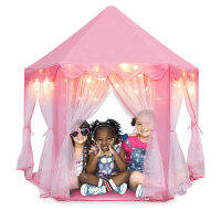 Princess Tent with 8.2 Feet Big and Large Star Lights Girls Large Playhouse Kids Castle Play Tent for Children Indoor or Outdoor