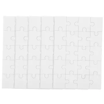 4Pcs Kids Coloring Blank Puzzle DIY Paper Jigsaw Puzzles Four Shapes  Drawing Doodle Board (White) 