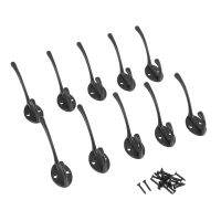 Double Coat Hook 10 pcs Classic Antique Industrial Style Iron Hanger