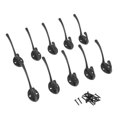 Double Coat Hook 10 pcs Classic Antique Industrial Style Iron Hanger