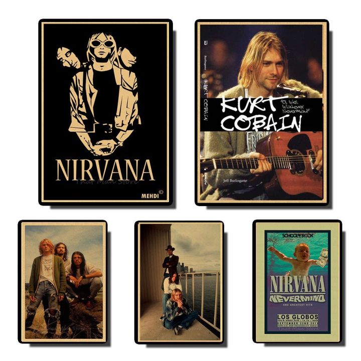 vintage-poster-nirvana-kurt-cobain-dormitory-kraft-rock-orchestra-decorative-painting-poster
