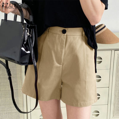 (สินค้ามาใหม่)(จัดส่งฟรี)Fancystyle ZANZEA สไตล์เกาหลีของผู้หญิงเอวแบบยืดกางเกงขาสั้นเอไลน์กางเกงขายาวออฟฟิศ #10