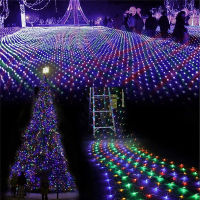 6X4M 672 Leds มาลัยคริสต์มาส LED String คริสต์มาสไฟสุทธิ Fairy Xmas Party Garden งานแต่งงานตกแต่งผ้าม่าน Lights