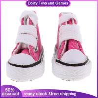 Dolity 1คู่ลูกไม้ขึ้นรองเท้าผ้าใบ Sepatu untuk Barbie ตุ๊กตาอุปกรณ์สีม่วง