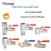 Brass water purifier three through the filter inlet tee 1/2inch to 3/8inch ball valve connector RO pure water machine