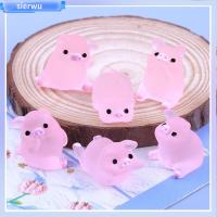 SIERWU 20Pcs เรซิน หมูคาวาอี้ มินิมินิ สีชมพูอมชมพู หมูการ์ตูน น่ารักน่ารักๆ งานฝีมือสมุดติดรูป หุ่นขนาดเล็ก ตกแต่งบ้านตุ๊กตา