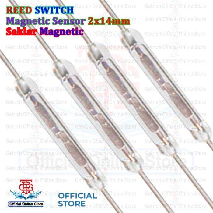 Saklar Reed Switch 2x14mm Magnetic Sensor Magnetron Detektor Alarm NO ...