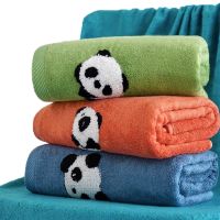 34X74CM Childrens Cotton Panda Towel Absorbent Soft Home Bathroom Wash Bamboo Fiber Bath Towel Men And Women Suit Beach70X140CM