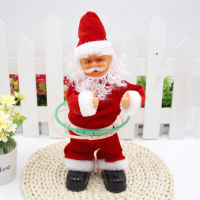 Hula Hoop Music Electric Christmas Ornaments Santa Claus Doll Decoracion Decorative For New Year Decorative Gift 2021